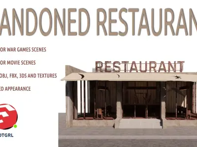 ABANDONED RESTAURANT Low-poly 3D model