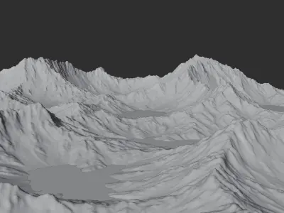 Landscape Mountains crevices  3D model