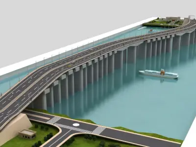 bridge Low-poly 3D model