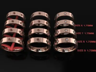 Infinity Diamond Box Band Ring Engagement Fashion Mix Sizes 3D print model