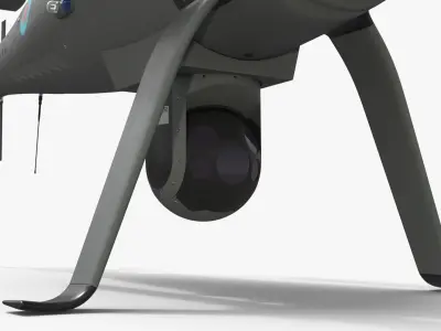  Royal Navy Camcopter Recon Helicopter Grey Rigged for Maya 