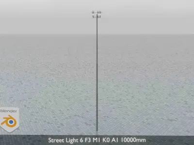 Street Light 6 F3 M1 K0 A1 10000mm  Low-poly 3D model