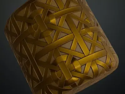 Luxury Gold Woven Geometric Pattern PBR Texture