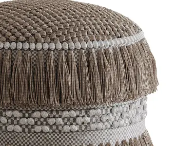 Ambrianna Upholstered Pouf Low-poly 3D model