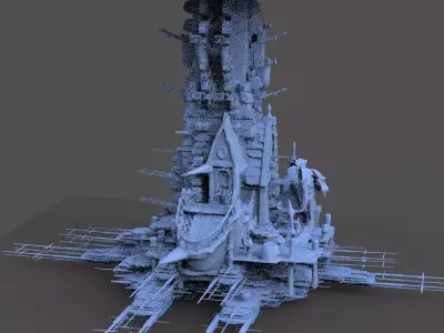 Samoan Island beach Sci fi Abode 4  3D model