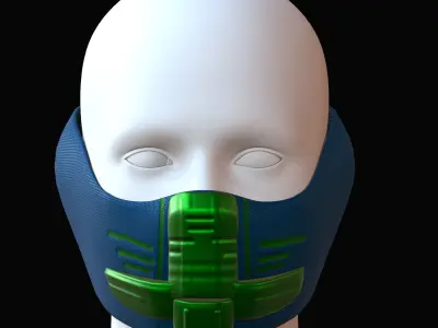 Gas mask helmet 3d model scifi Low-poly  Low-poly 3D model
