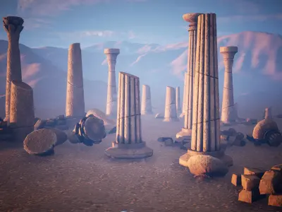 Egypt Modular Pillars 67 Assets Low-poly 3D model