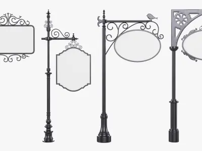 Forged columns 3D Model Pack