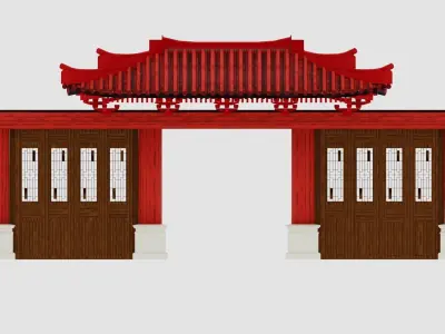 Chinese arch  Low-poly 3D model