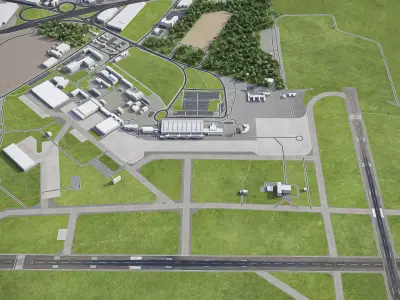 Bratislava - Airport - BTS Low-poly 3D model