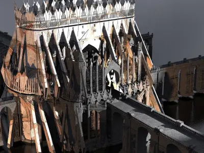 Marble Art Deco palace Cathedral Fantasy  3D model