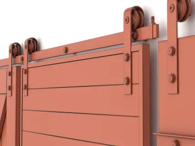 Sliding barn doors 3D model