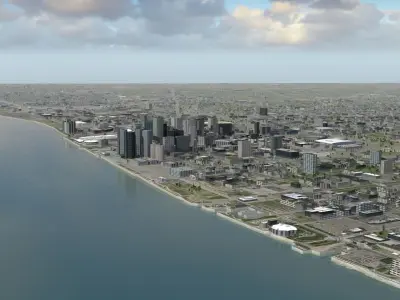 Detroit City Low-poly 3D model