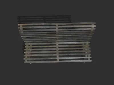 Bench 07 Low Poly PBR Realistic Low-poly 3D model