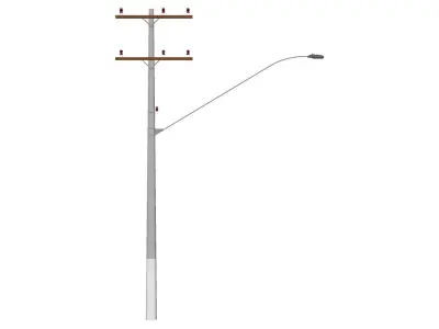 Concrete Lamp Post - Light Pole - Light Post - Street Light 25 3D model
