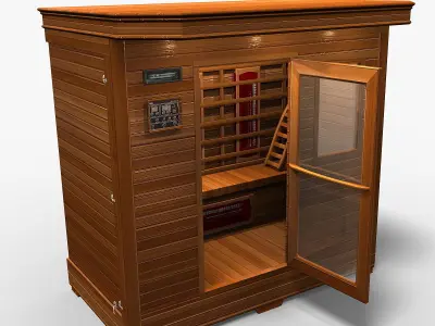 sauna wooden infrared 3D model