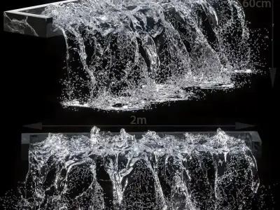Waterfall fountains 008 3D model
