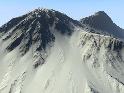 Snowy Mountain Low-poly 3D model get