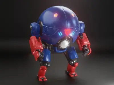 Mecha Robot Game Ready PBR Low-poly 3D model