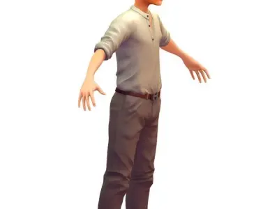 Cartoon Low Poly Style Avatar 005 3D Model Low-poly 3D model