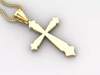 Light Gold 18K Cross Pendant 2CP012 3D print model