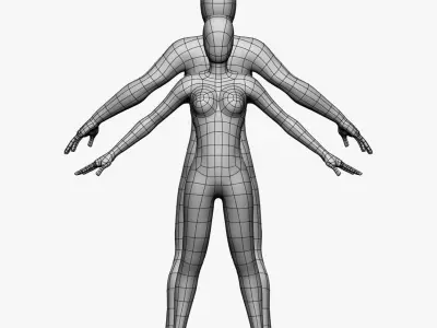 Low Poly Base Mesh-Female/Male 