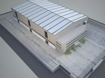 Industrial Building Factory 5 3D model