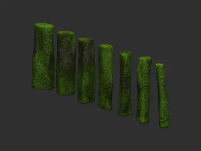 Rock Pillars - Moss 2 Low-poly 3D model