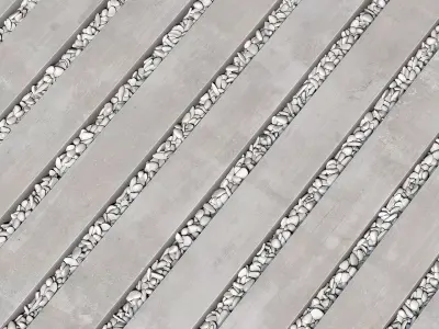Paving road long plate pabble n2 3D model