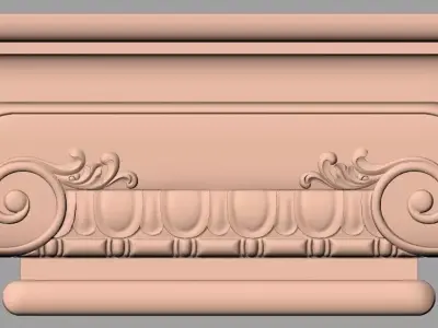 Door flower 3D relief STL Model for CNC woodworking carving E317 3D model