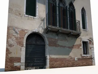 Apartment Building Facade 177 Low Poly Low-poly 3D model