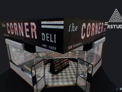 Corner Store Low-poly 3D model