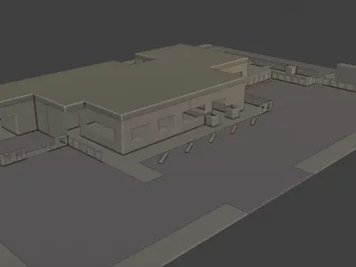 Layout 003 Restaurant Low-poly 3D model
