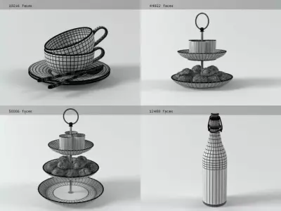 Table set 01 3D model