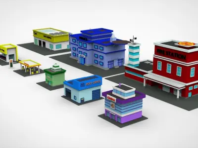 Build your city Low-poly 3D model