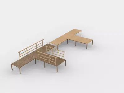 wooden platform  3D model