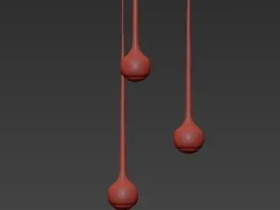 Falling Water Trio Round Suspension Lamp 3D model