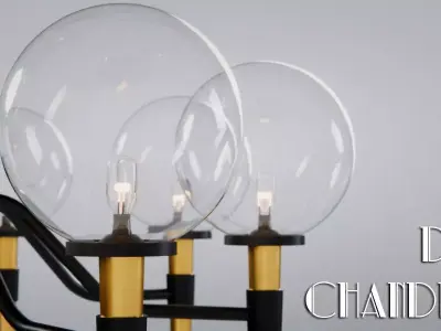 Art Deco Chandelier 3D model