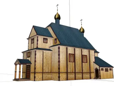 Architecture-Religion-God-Culture-Temple-051 wooden church 3D model
