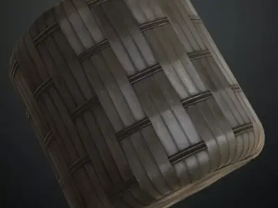 Dark Woven Bamboo Wicker PBR Seamless Texture