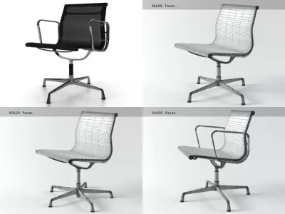 Aluminium chairs 106 108 3D model