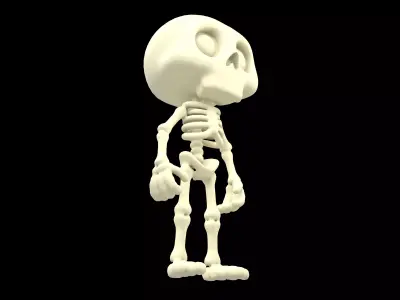 Cartoon Skull Character v1 001 Low-poly 3D model