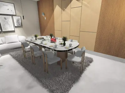 Modern Dining Room Table Free 3D model
