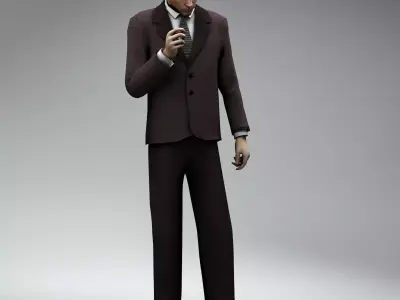 Casual Bussinesman Low-poly 3D model