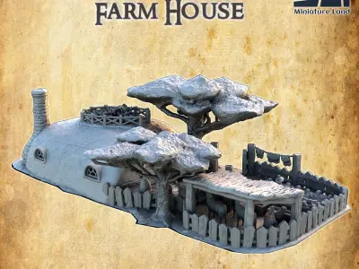 Halfling Farm House Tabletop Terrain 28 MM 3D print model