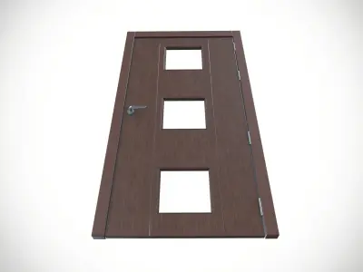 Wooden Door Low-poly 3D model
