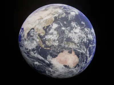 Earth - made in Blender  Low-poly 3D model