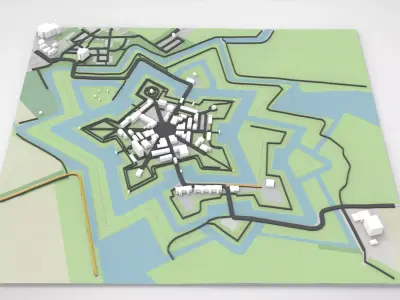 Fort Bourtange Groningen Netherlands 3D model