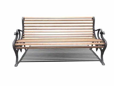 Old Park Bench Low-Poly PBR Low-poly 3D model