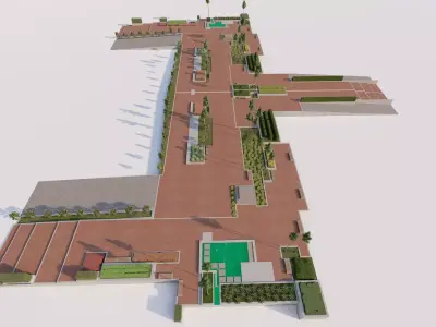 public park-Private Park Landscape  3D model